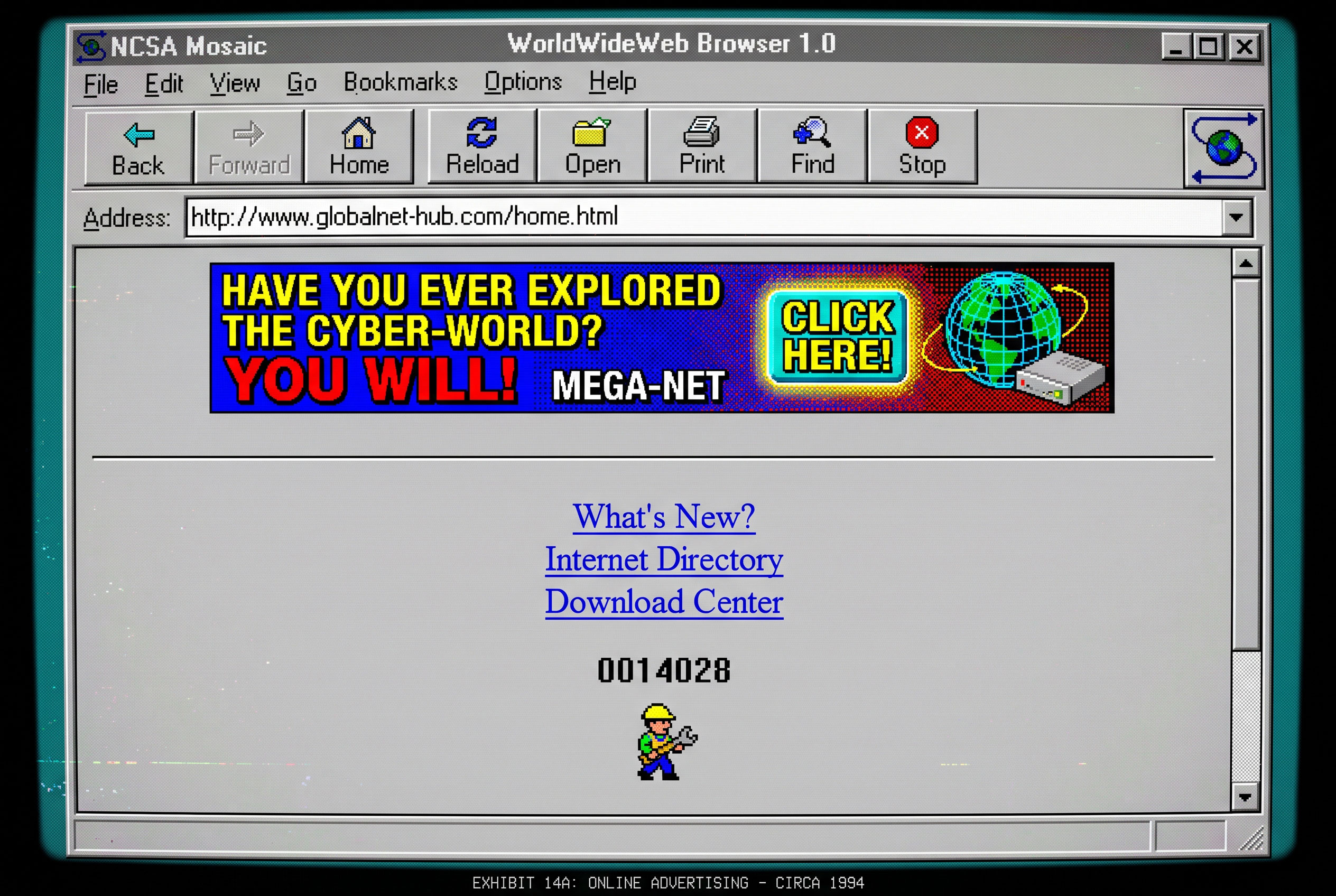 Early style web browser window displaying a rectangular banner advertisement at the top of a page.